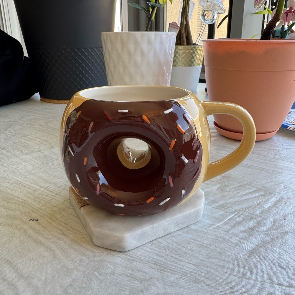 Tag Brown Donut Mug with Sprinkles